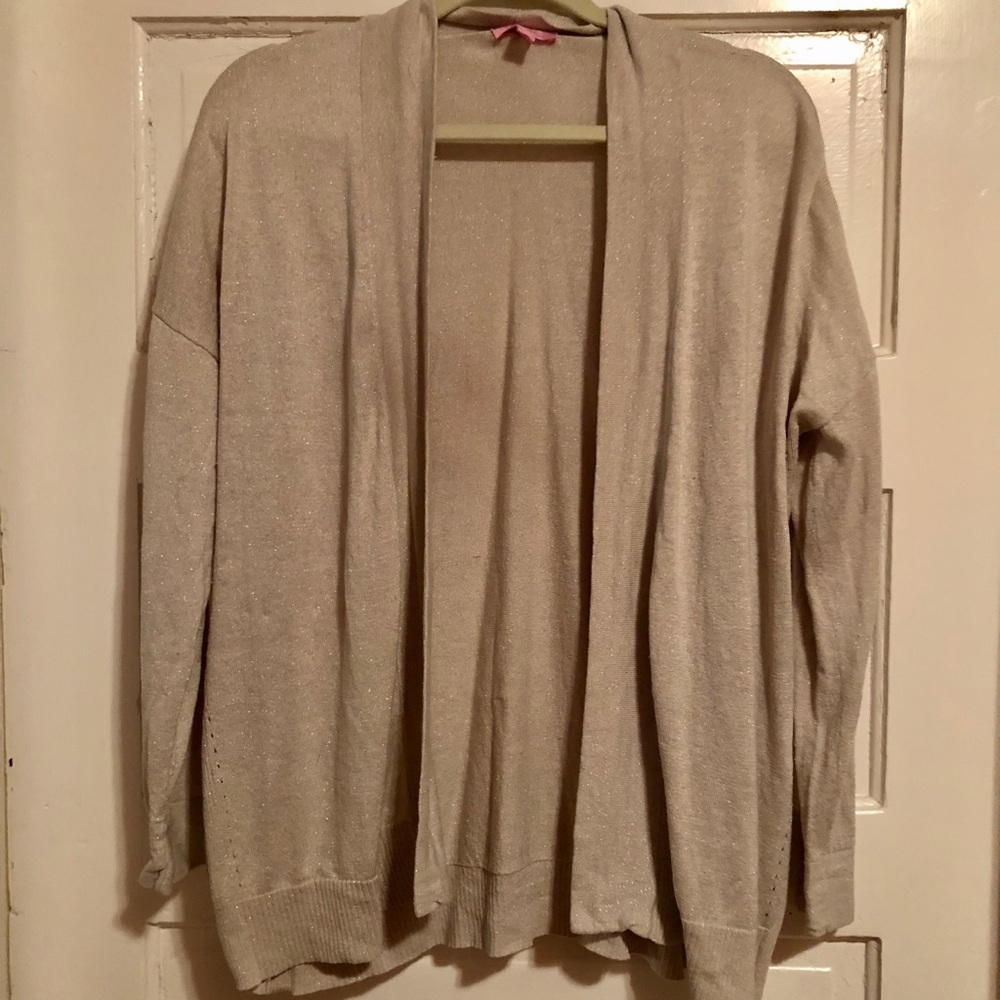 Lilly Pulitzer linen gold cardigan sz medium